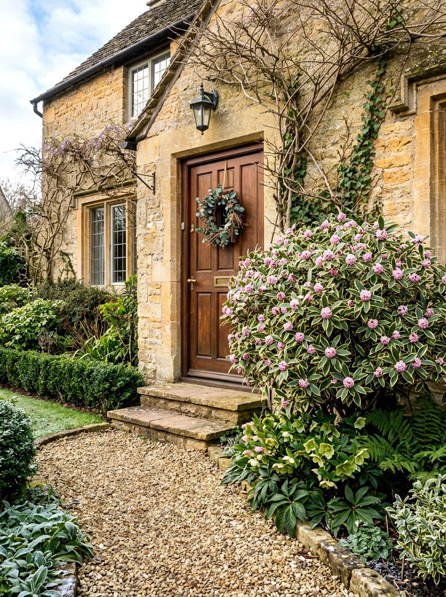 Winter Daphne Entrance - 30 fragrant pathway ideas