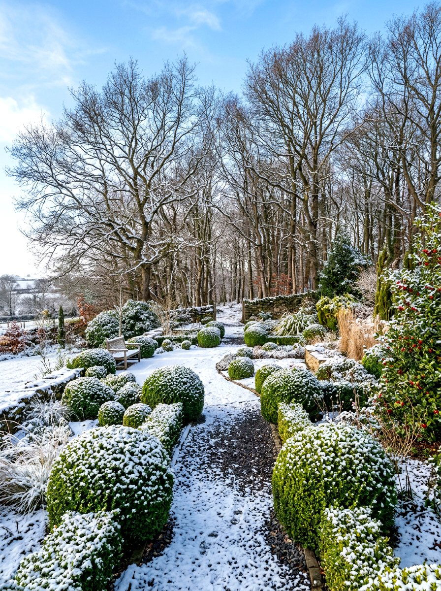 Winter Garden Landscape - 30 boxwood garden ideas