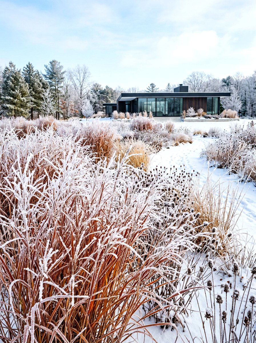 Winter Interest Meadow Grasses - 30 meadow front yard ideas