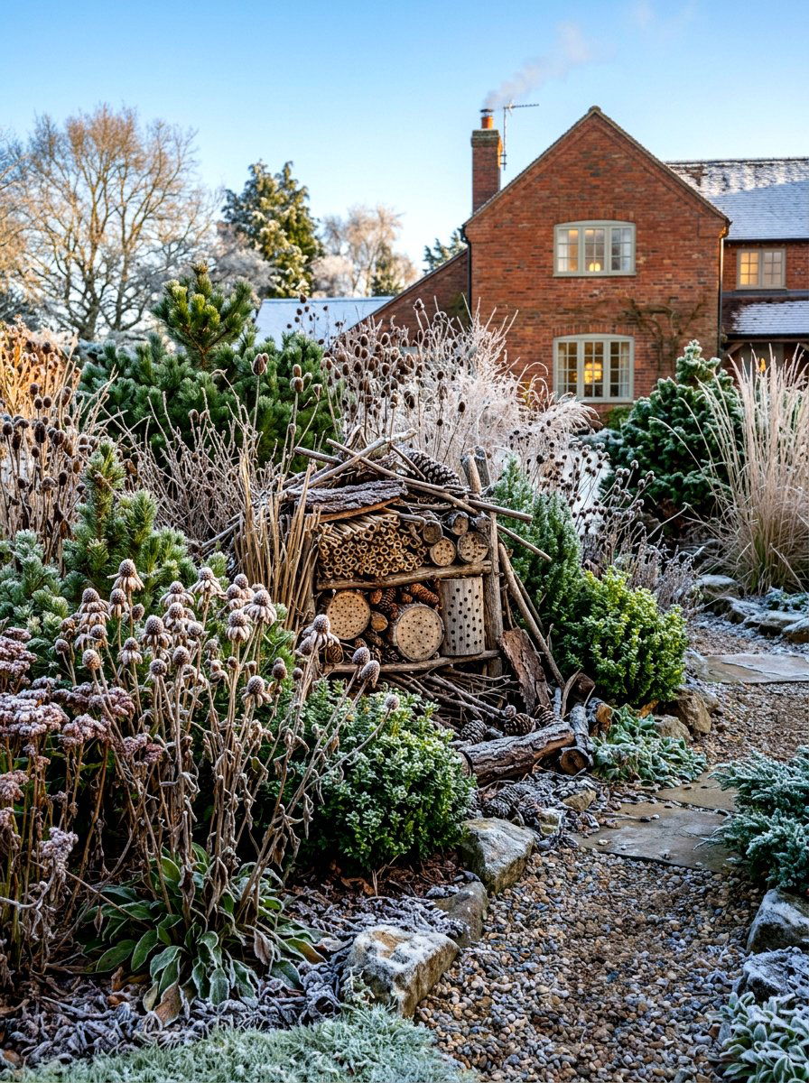 Winter Pollinator Shelter - 30 pollinator front yard ideas