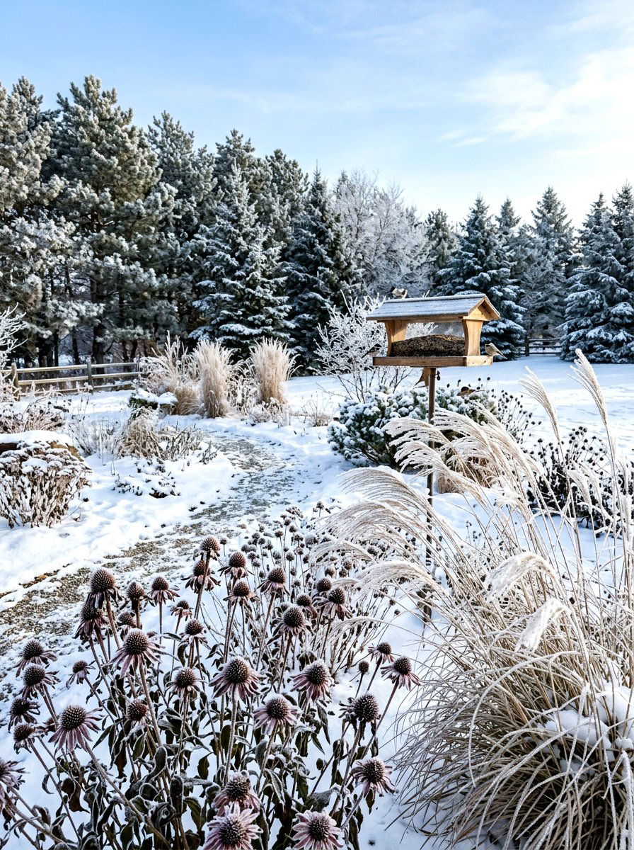 Winter Seed Head Garden - 30 pollinator paradise backyard ideas
