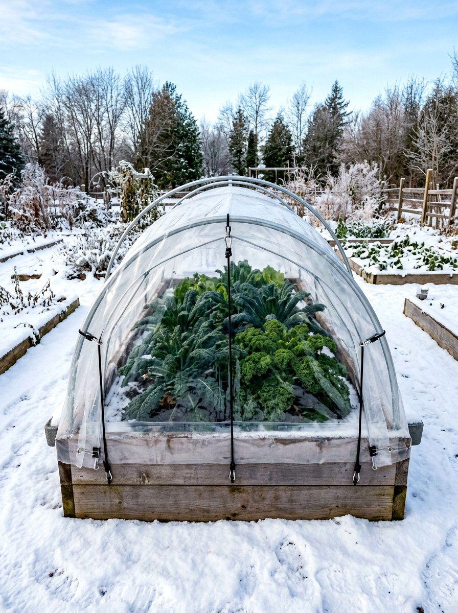 Winter Vegetable Bed Cover - 30 raised bed greenhouse ideas