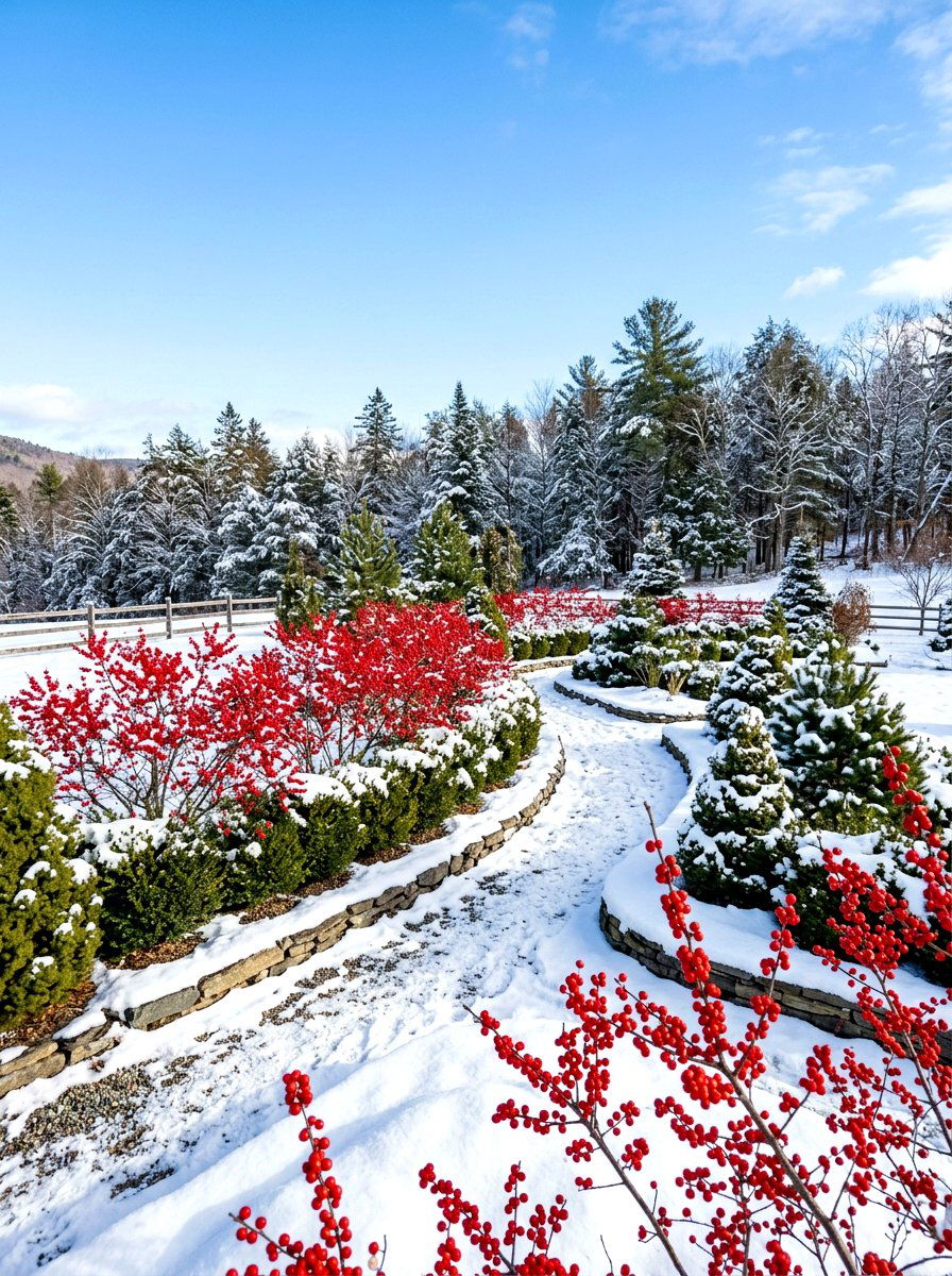 Winter berry garden - 30 bird friendly backyard landscaping ideas