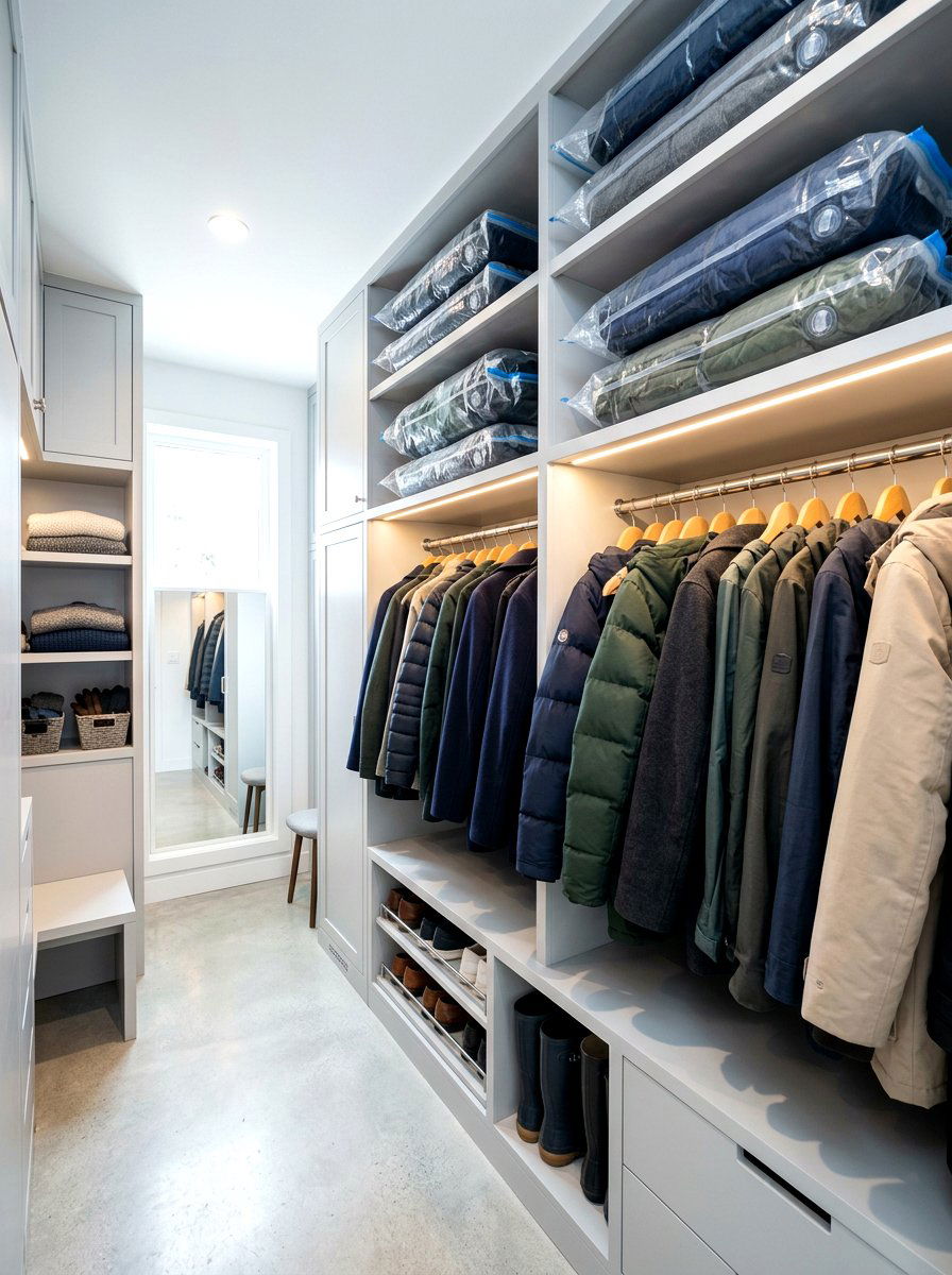 Winter coat storage - 30 vacuum storage ideas