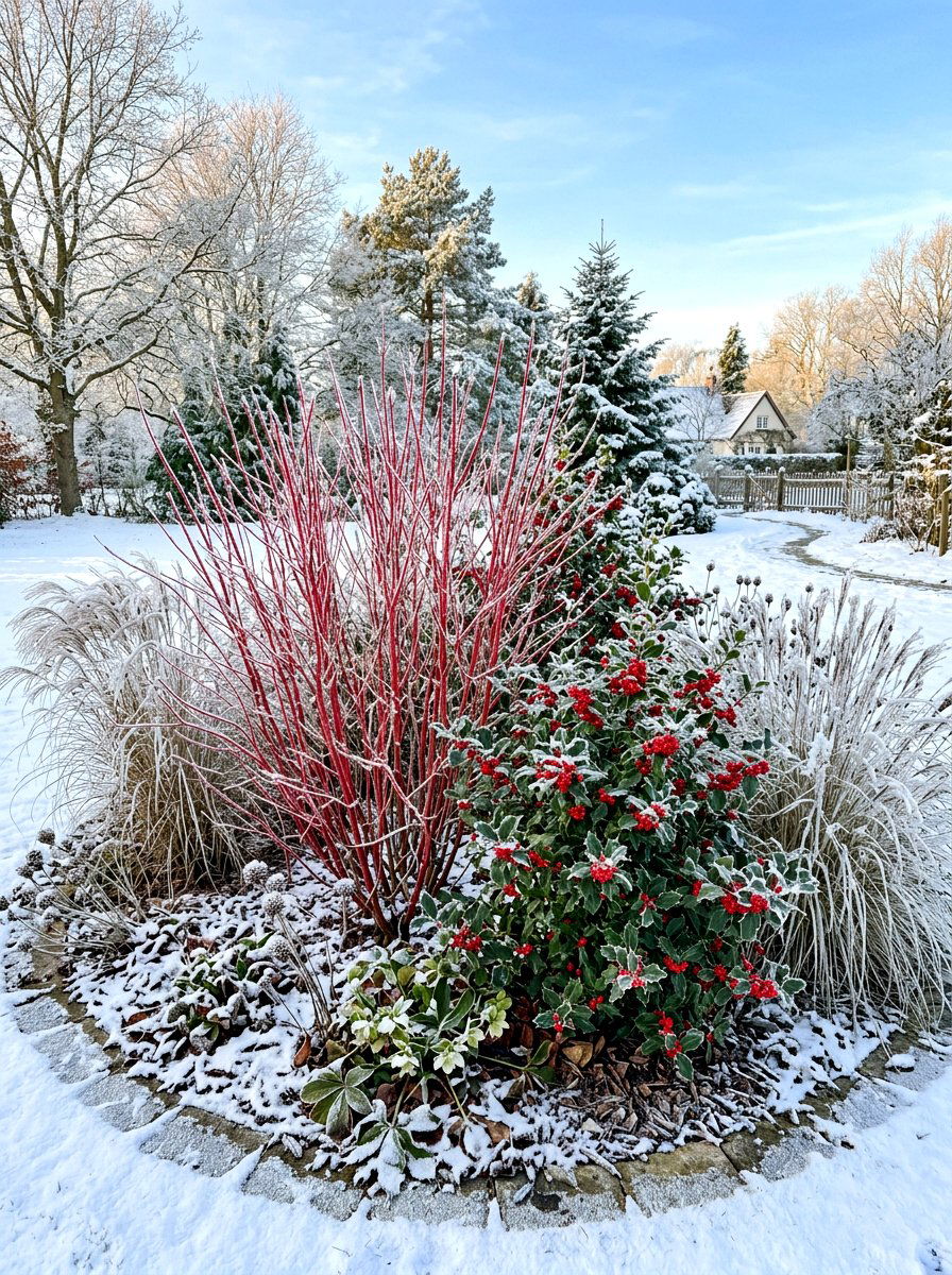 Winter interest flower bed - 30 flower bed layout ideas