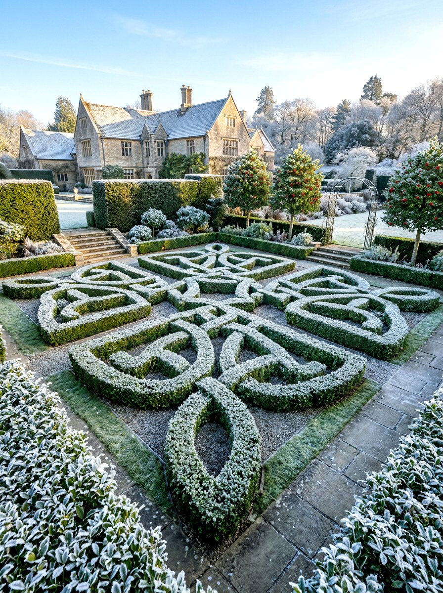 Winter interest knot garden - 30 knot garden ideas