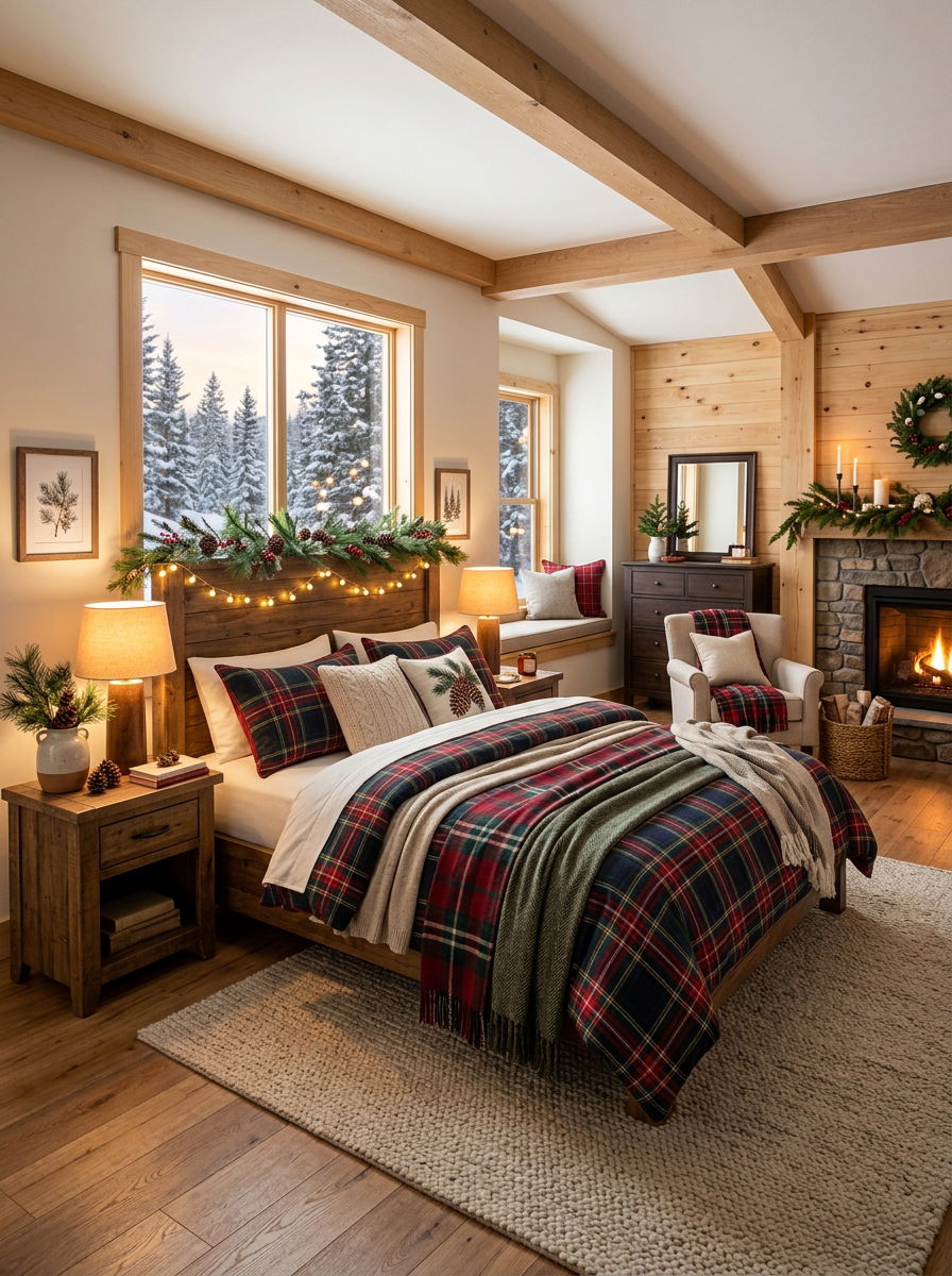 Winter plaid bedding - 30 plaid bedroom ideas