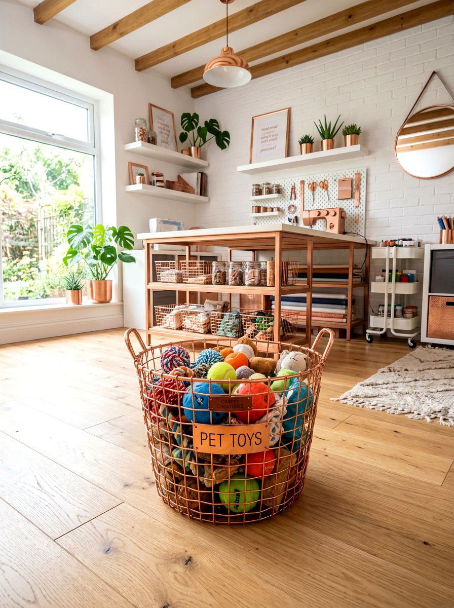 Wire Basket For Pet Toys - 30 pet toy storage ideas