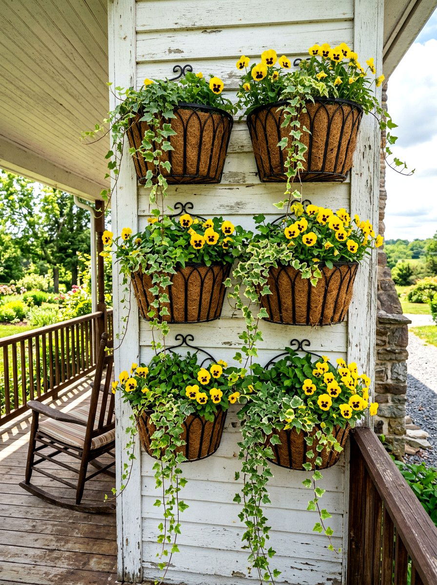 Wire Basket Wall Garden - 30 vertical garden ideas