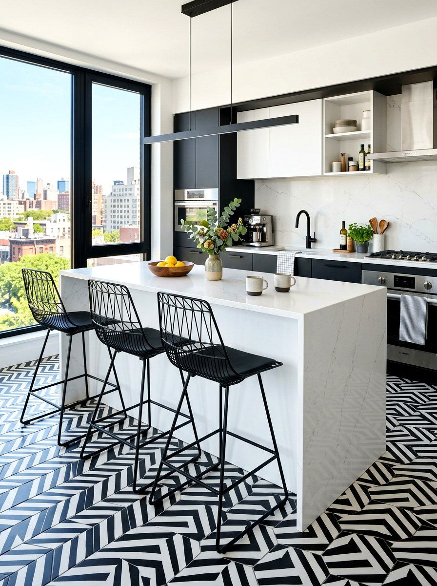 Wire Frame Stools - 30 kitchen island seating ideas