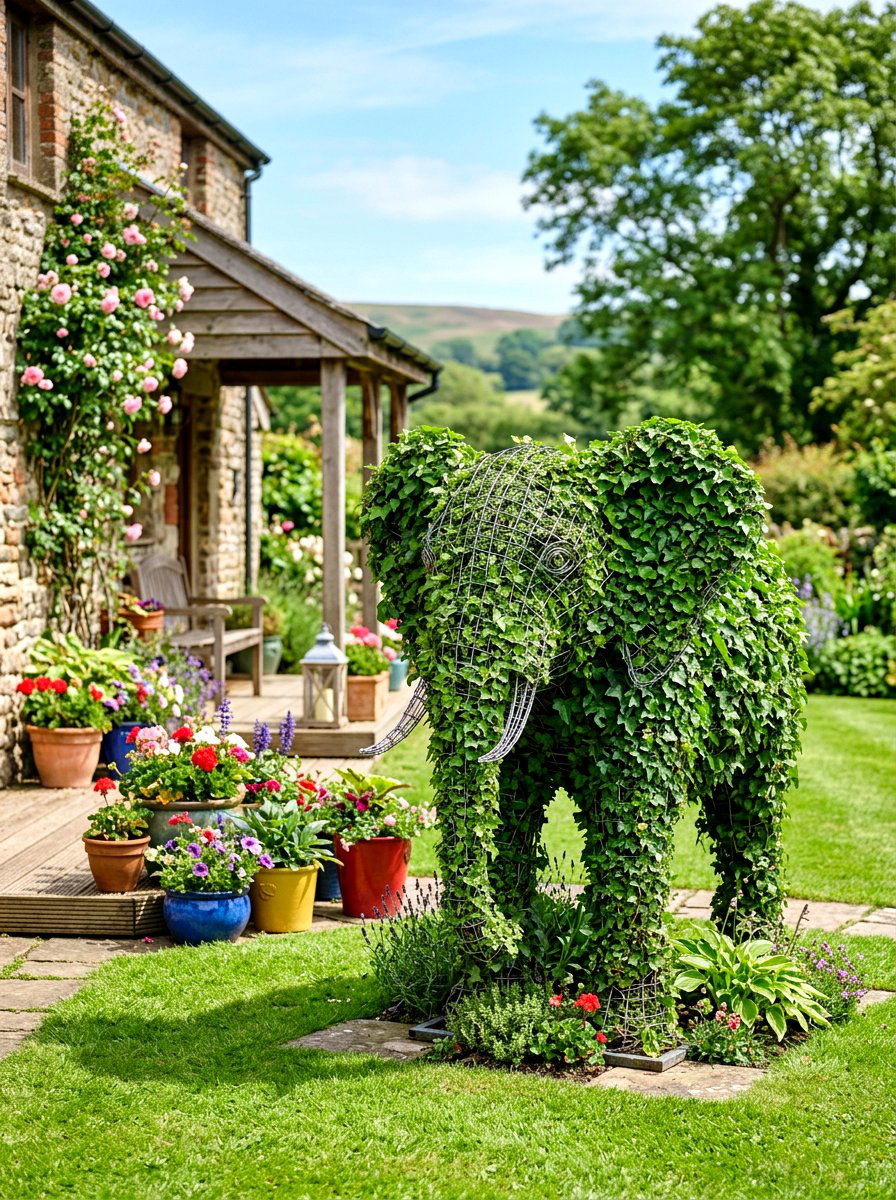 Wire Frame Topiary - 30 topiary porch ideas
