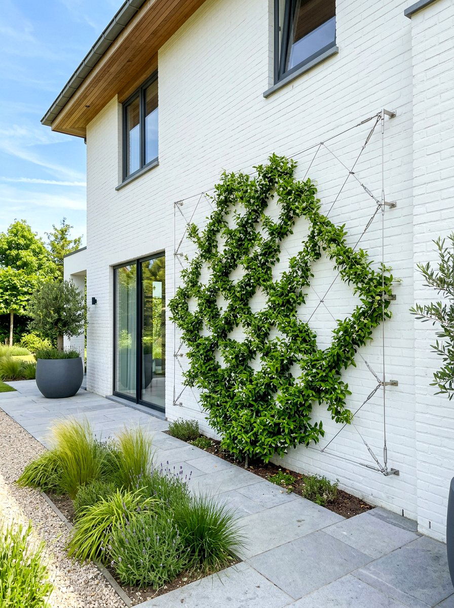 Wire Grid Wall Trellis - 30 garden trellis ideas