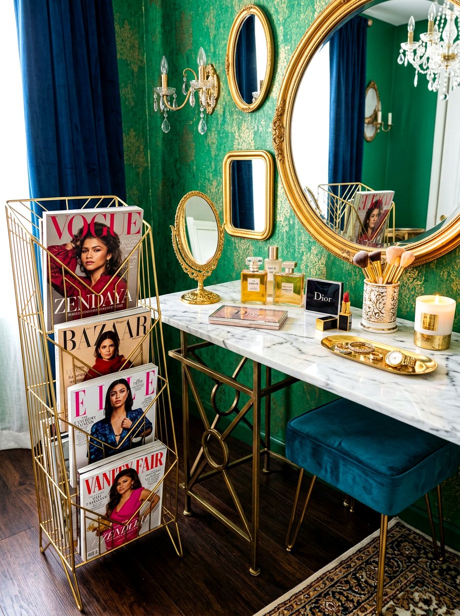 Wire Magazine Rack Gold - 30 magazine rack decor ideas