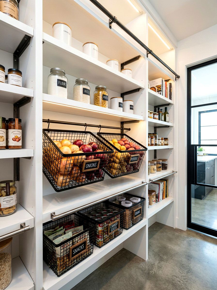 Wire Mesh Basket - 30 basket pantry organization ideas