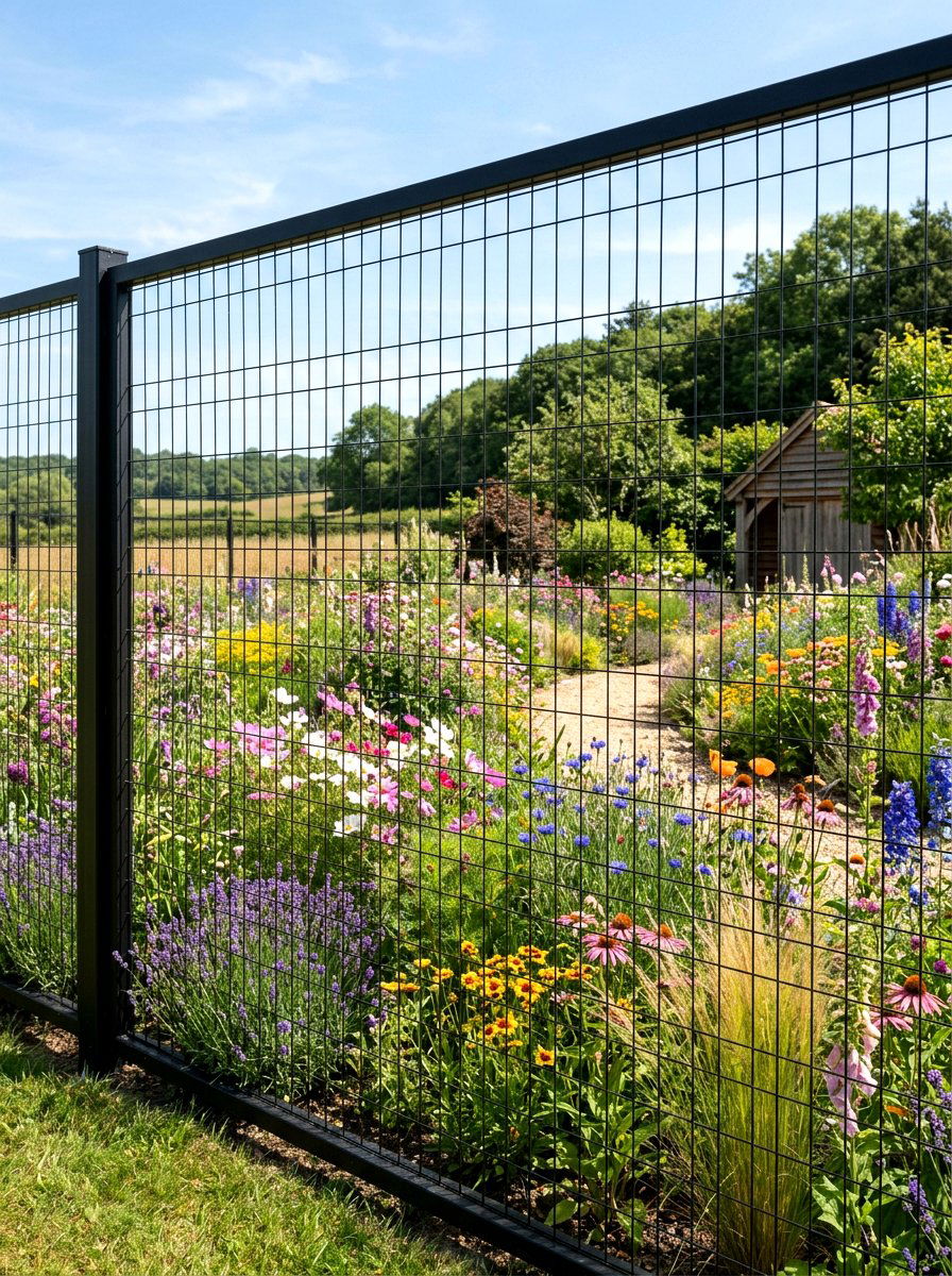 Wire Mesh Fence - 30 front yard fence ideas