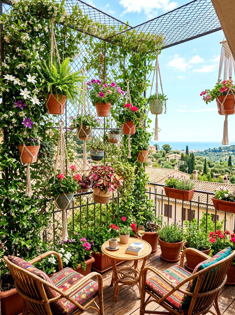 Wire Mesh Greenery - 30 privacy wall planter ideas