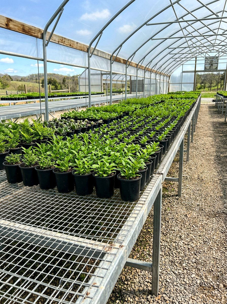 Wire Mesh Greenhouse Bench - 30 greenhouse propagation bench ideas