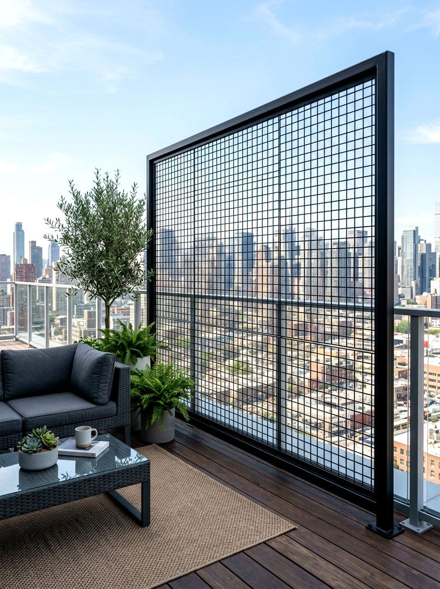 Wire Mesh Privacy Screen - 30 deck privacy wall ideas