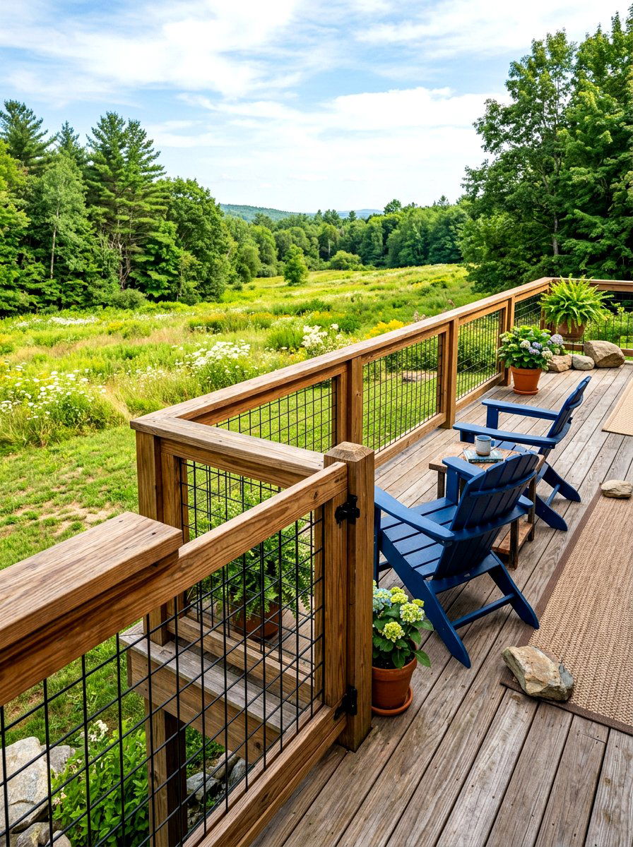 Wire Mesh Railing - 30 deck railing ideas