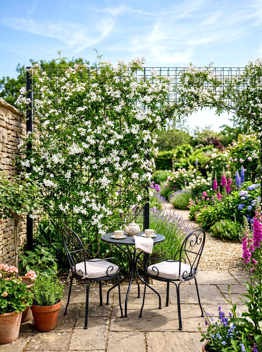 Wire Mesh Trellis - 30 backyard fence ideas
