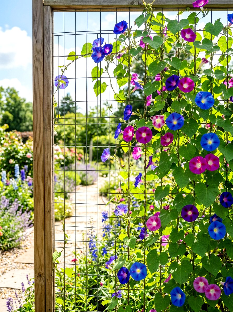 Wire Mesh Vine Screen - 30 vertical garden privacy wall ideas