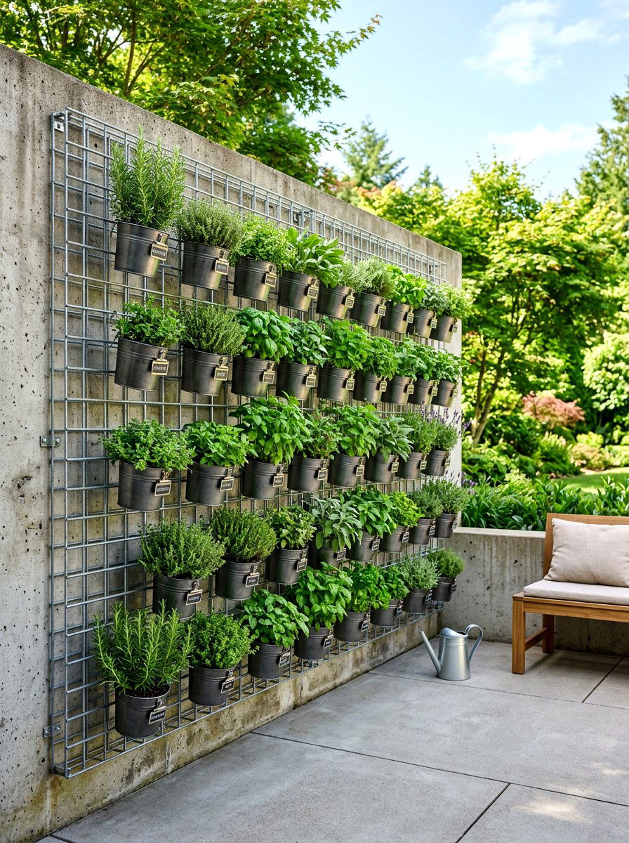 Wire Mesh Wall - 30 budget vertical garden ideas