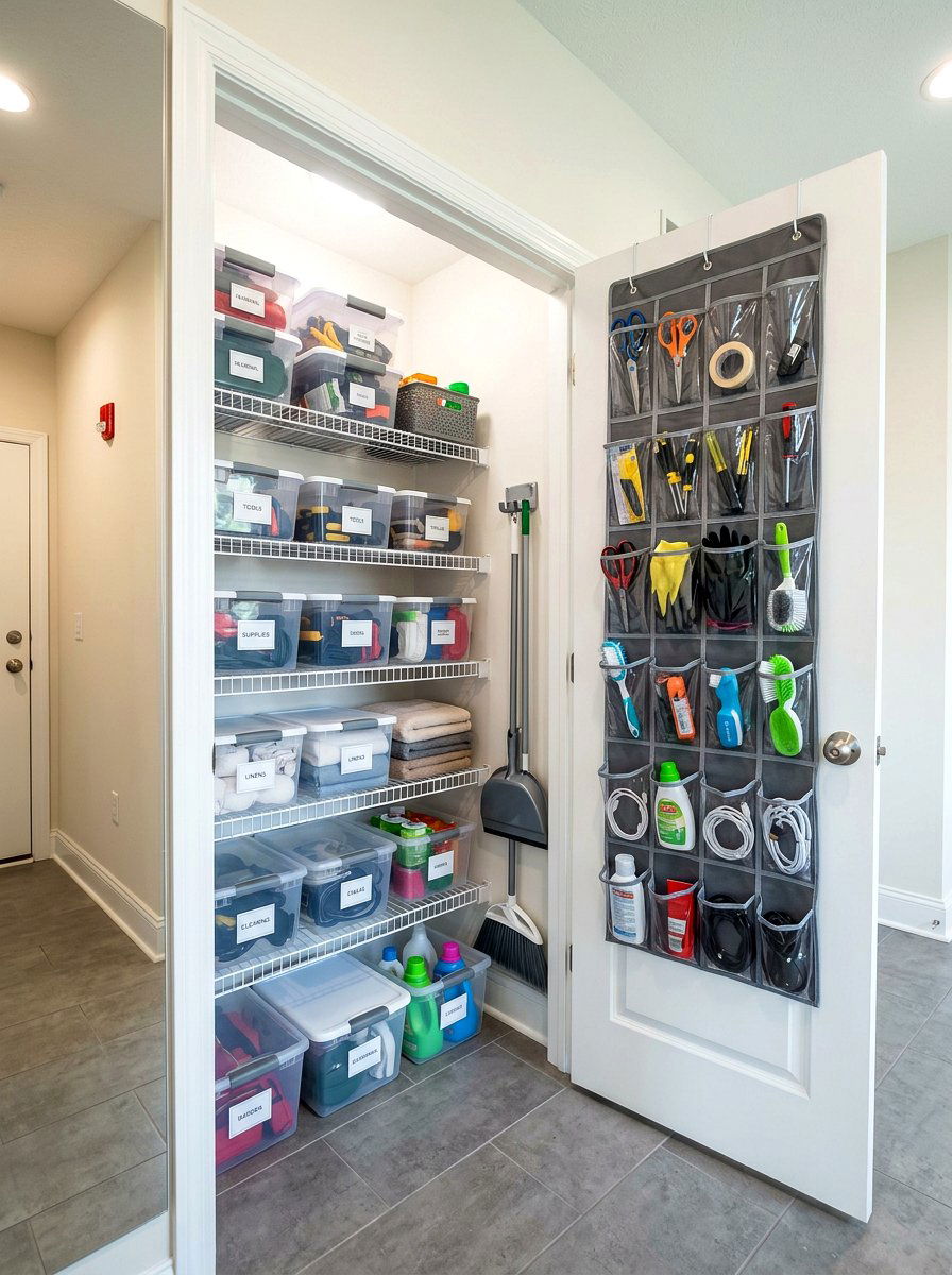 Wire Shelving Closet - 30 hallway linen closet ideas