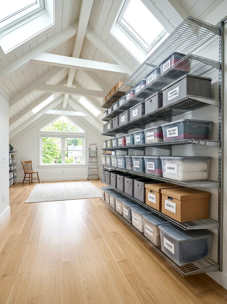 Wire Shelving System - 30 attic storage ideas