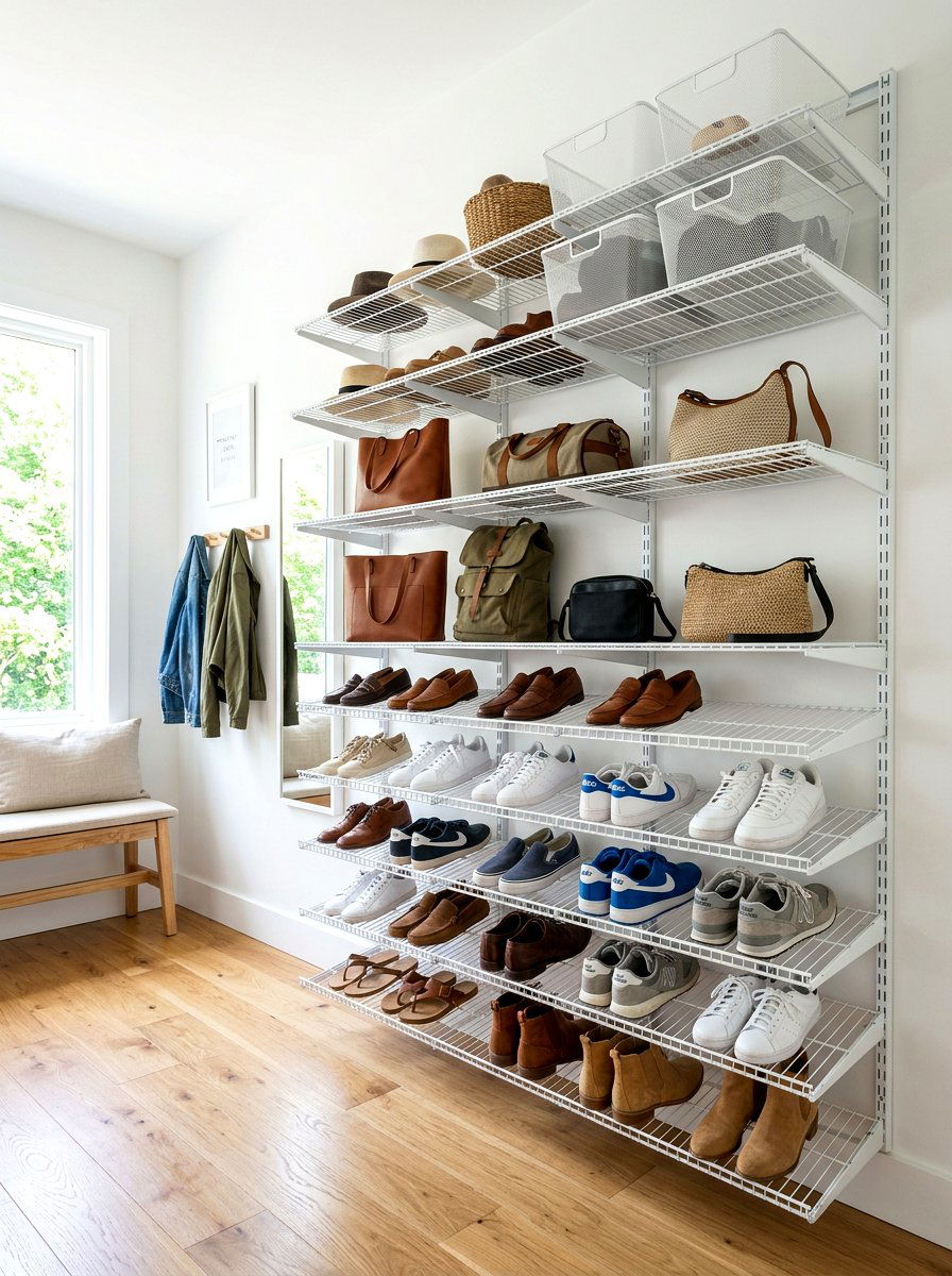 Wire Shelving Unit - 30 entry closet organization ideas