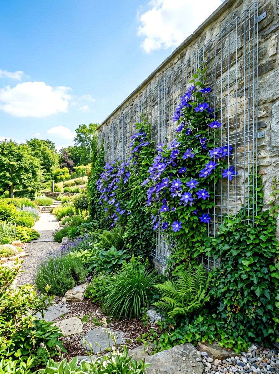 Wire grid trellis - 30 clematis trellis ideas