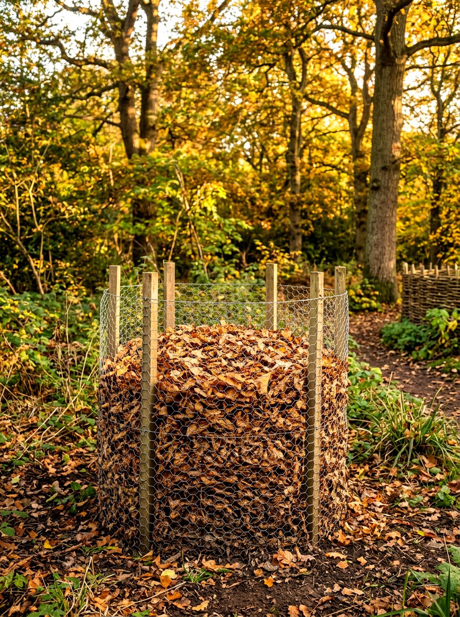 Wire mesh compost bin - 30 compost corner garden ideas