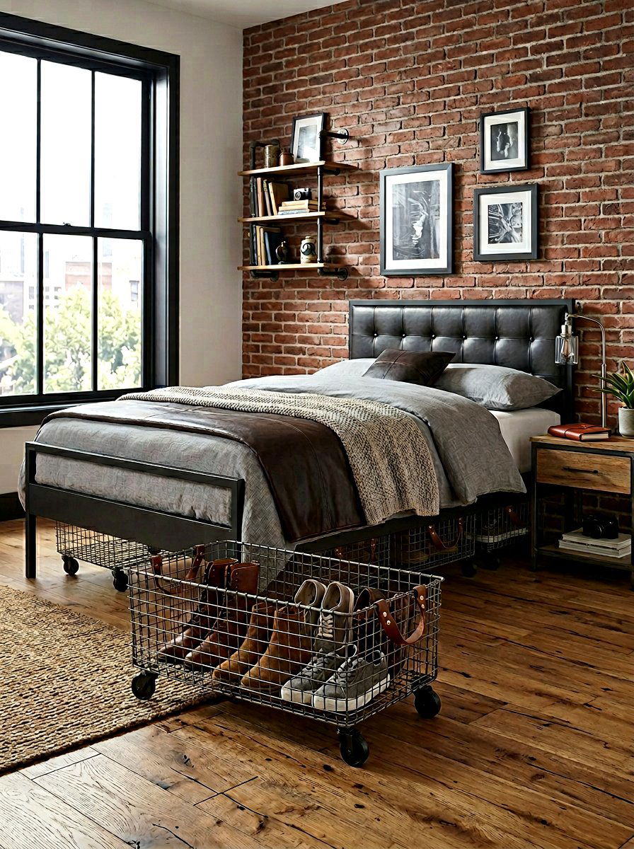 Wire rolling bins for shoes - 30 under bed storage ideas