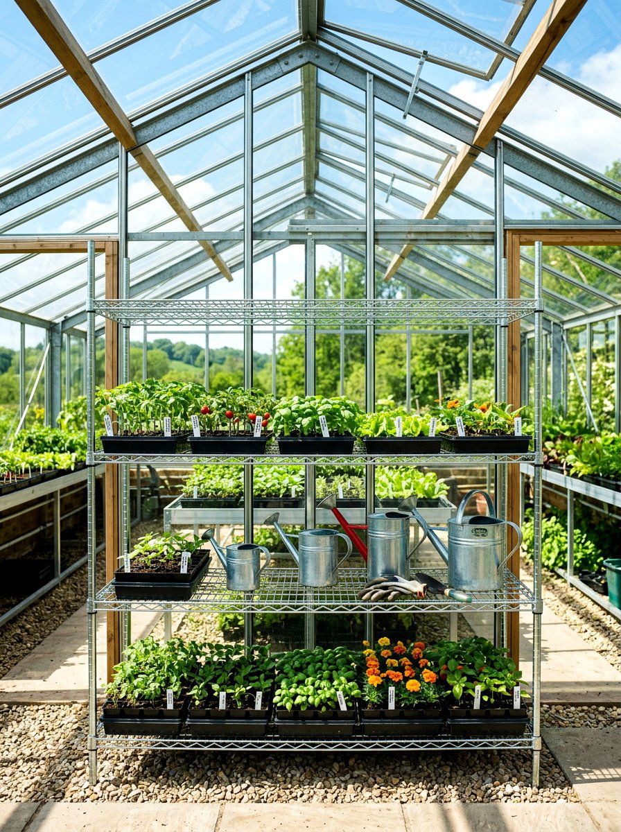 Wire unit - 30 greenhouse storage ideas