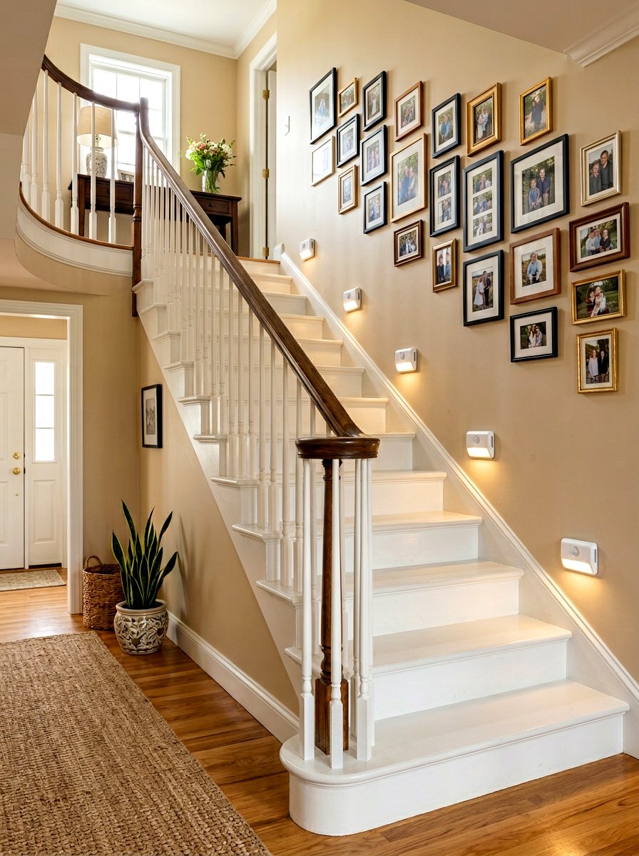 Wireless Battery Stair Light - 30 stair tread lighting ideas