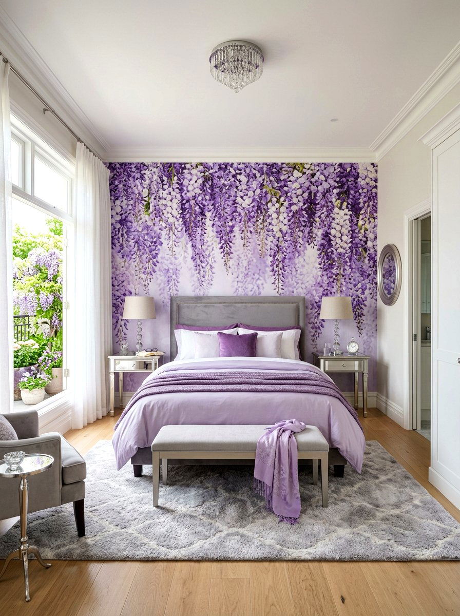 Wisteria Dream Guest Suite Wallpaper - 30 spring floral wallpaper ideas