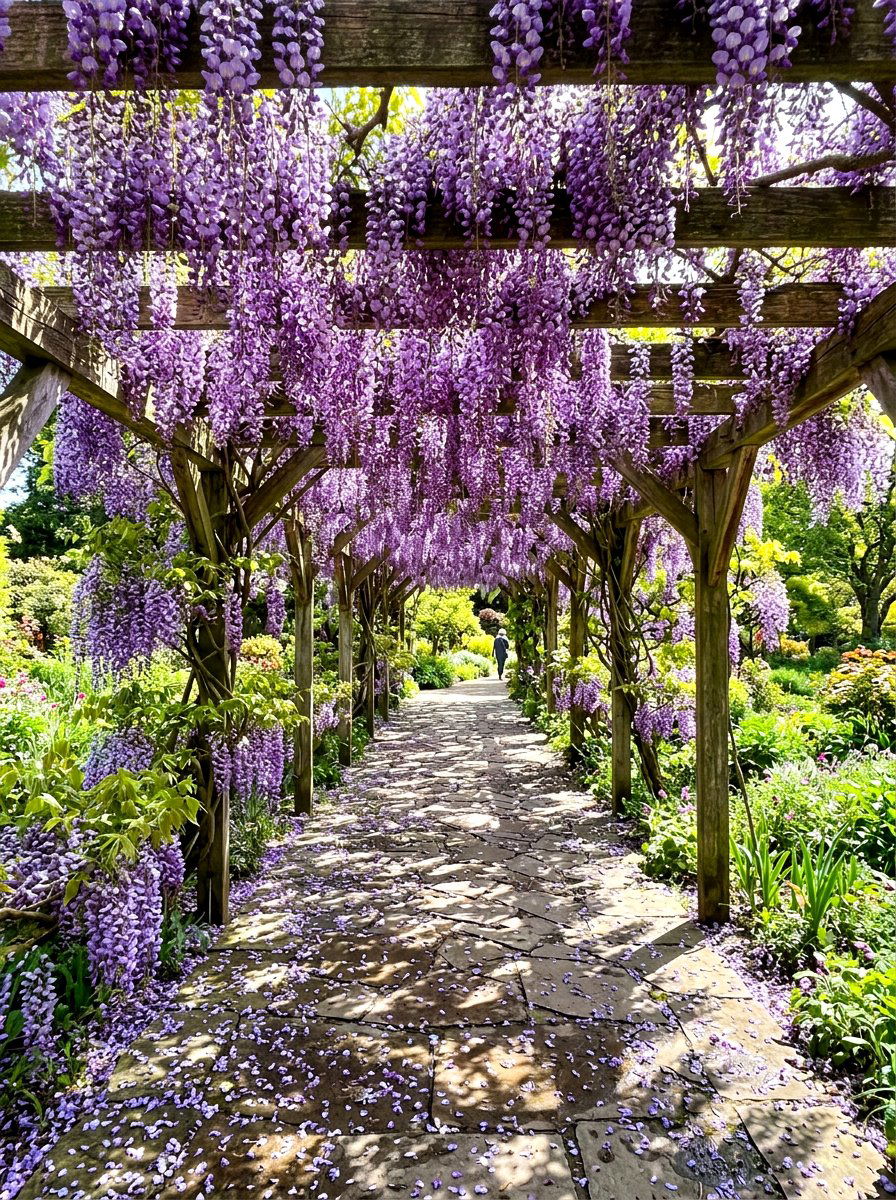 Wisteria Flower Arbor - 30 garden arbor ideas