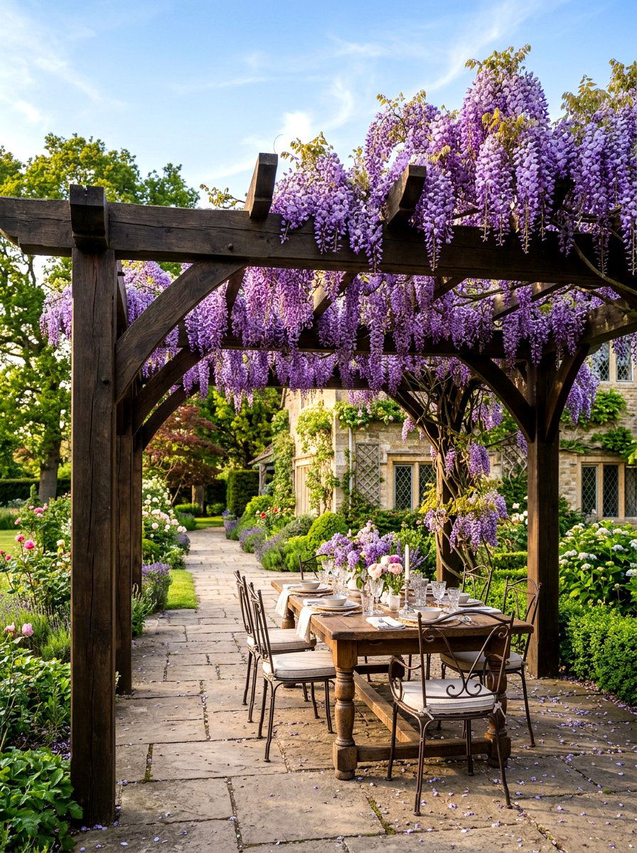 Wisteria Pergola Design - 30 fragrance garden ideas