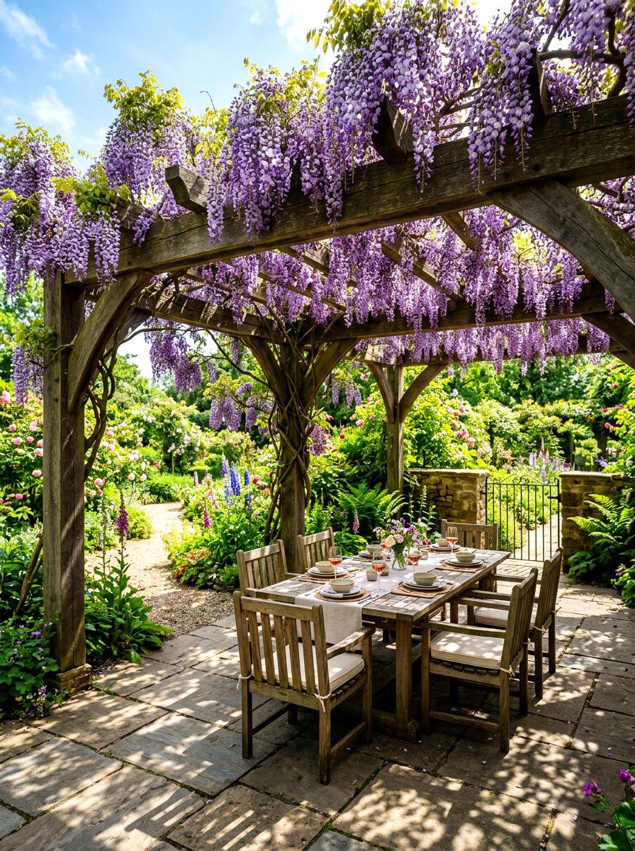 Wisteria Pergola - 30 French country garden ideas