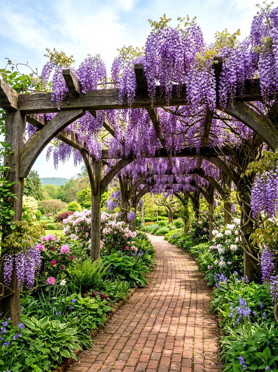 Wisteria Trellis Garden - 30 Victorian garden ideas