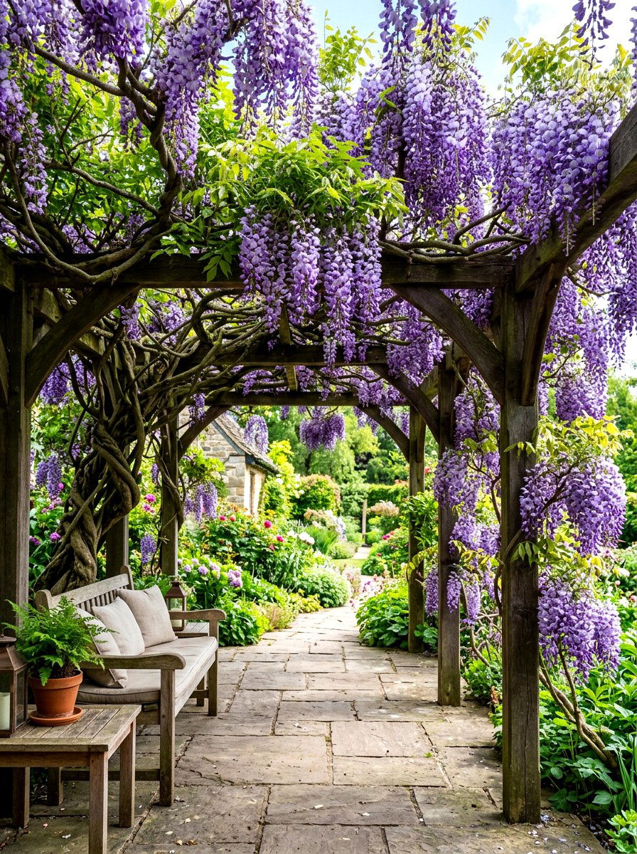 Wisteria Vine Porch - 30 cottage exterior ideas