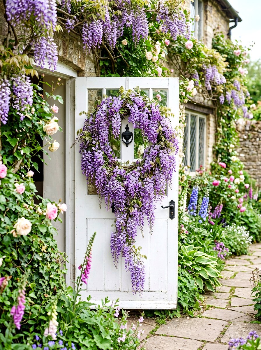 Wisteria Wreath - 30 spring wreath ideas for front door