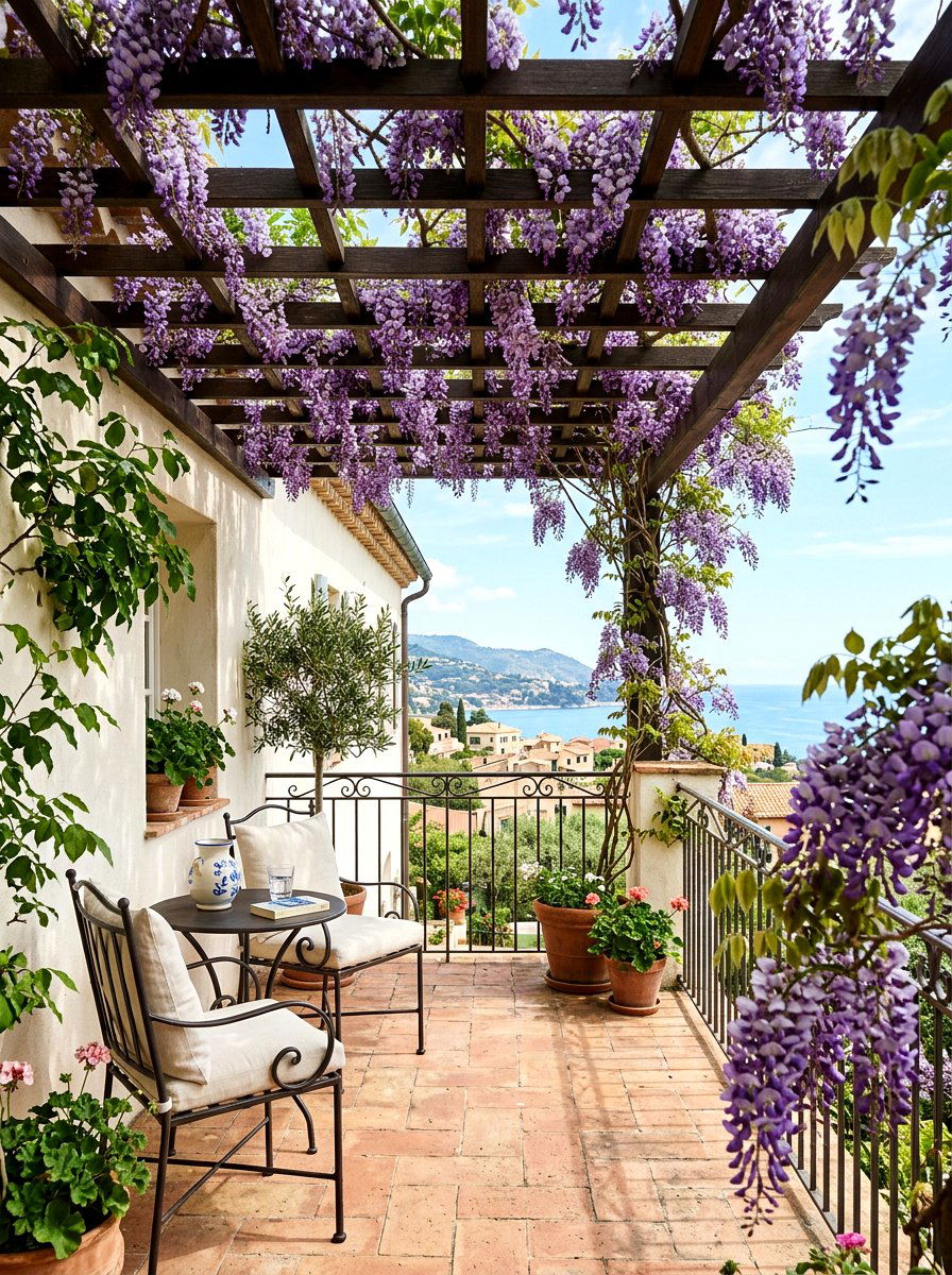 Wisteria lattice overhead screen - 30 lattice privacy ideas