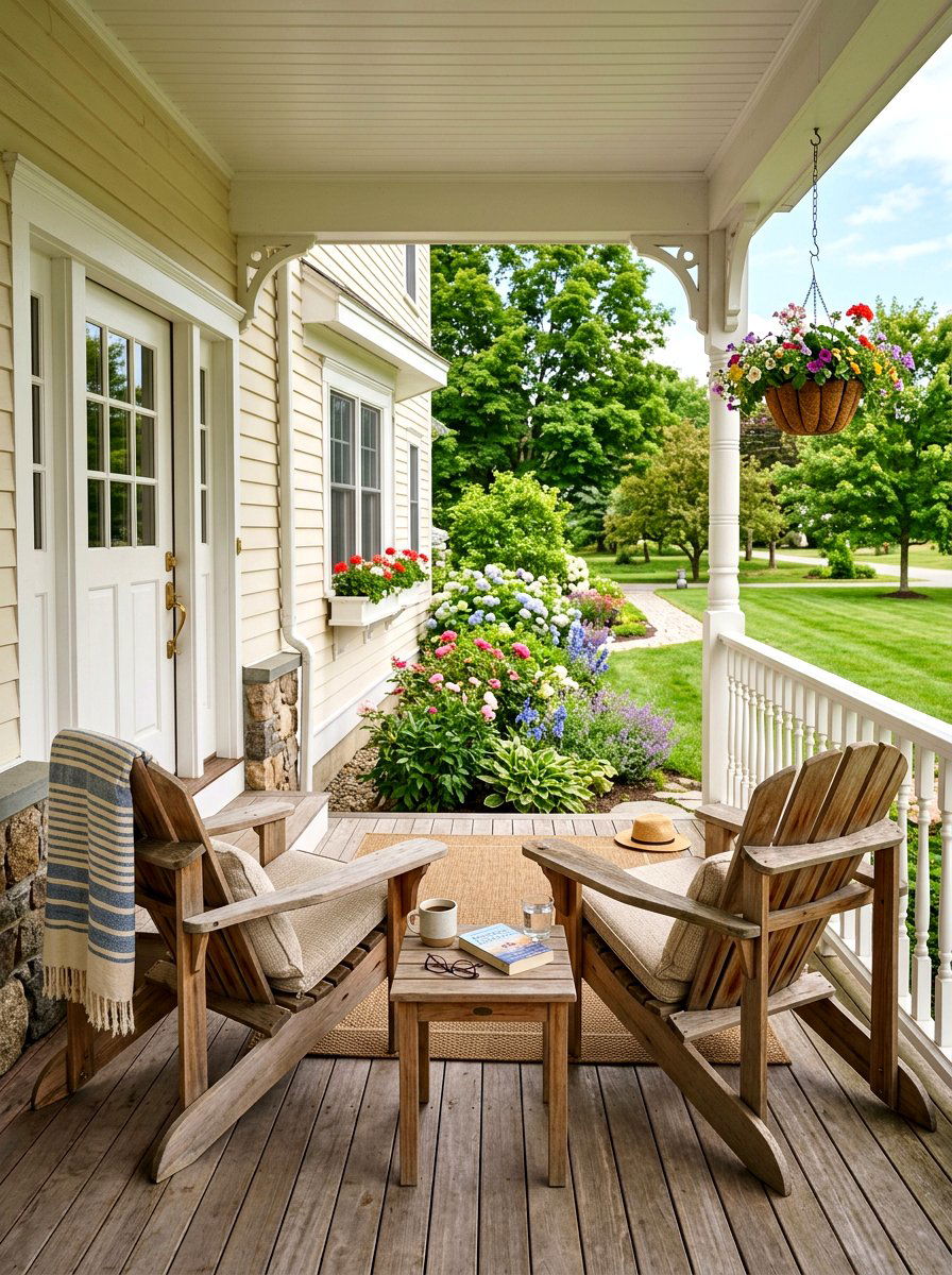 Wood Adirondack Chair - 30 front porch spring refresh ideas