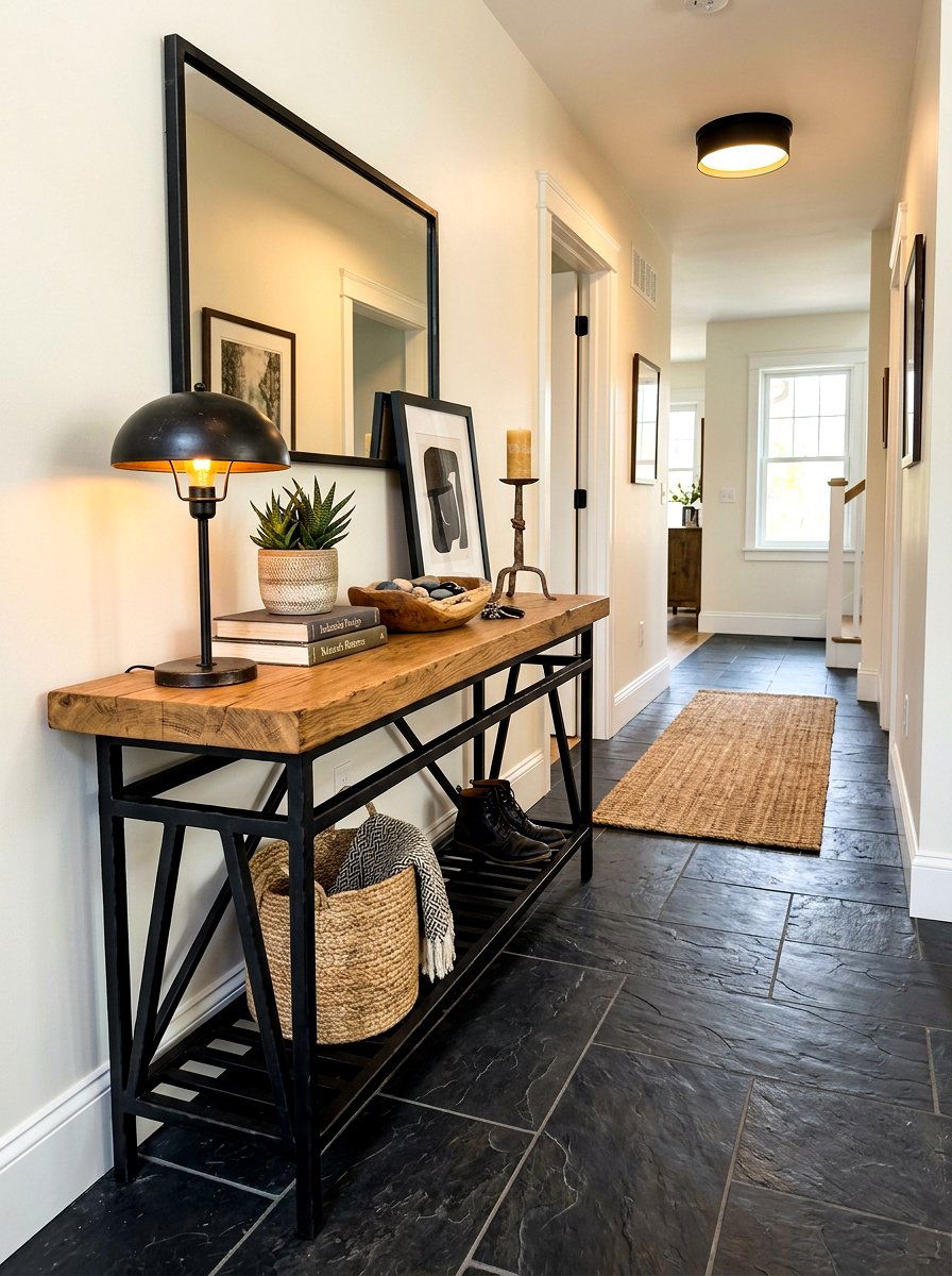 Wood And Metal Console - 30 narrow console table ideas