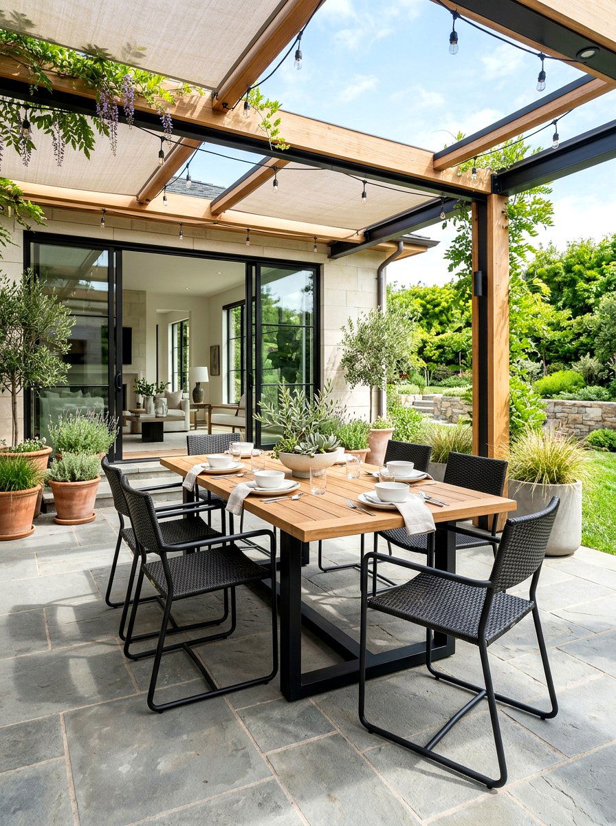 Wood And Metal Patio Furniture - 30 transitional patio ideas