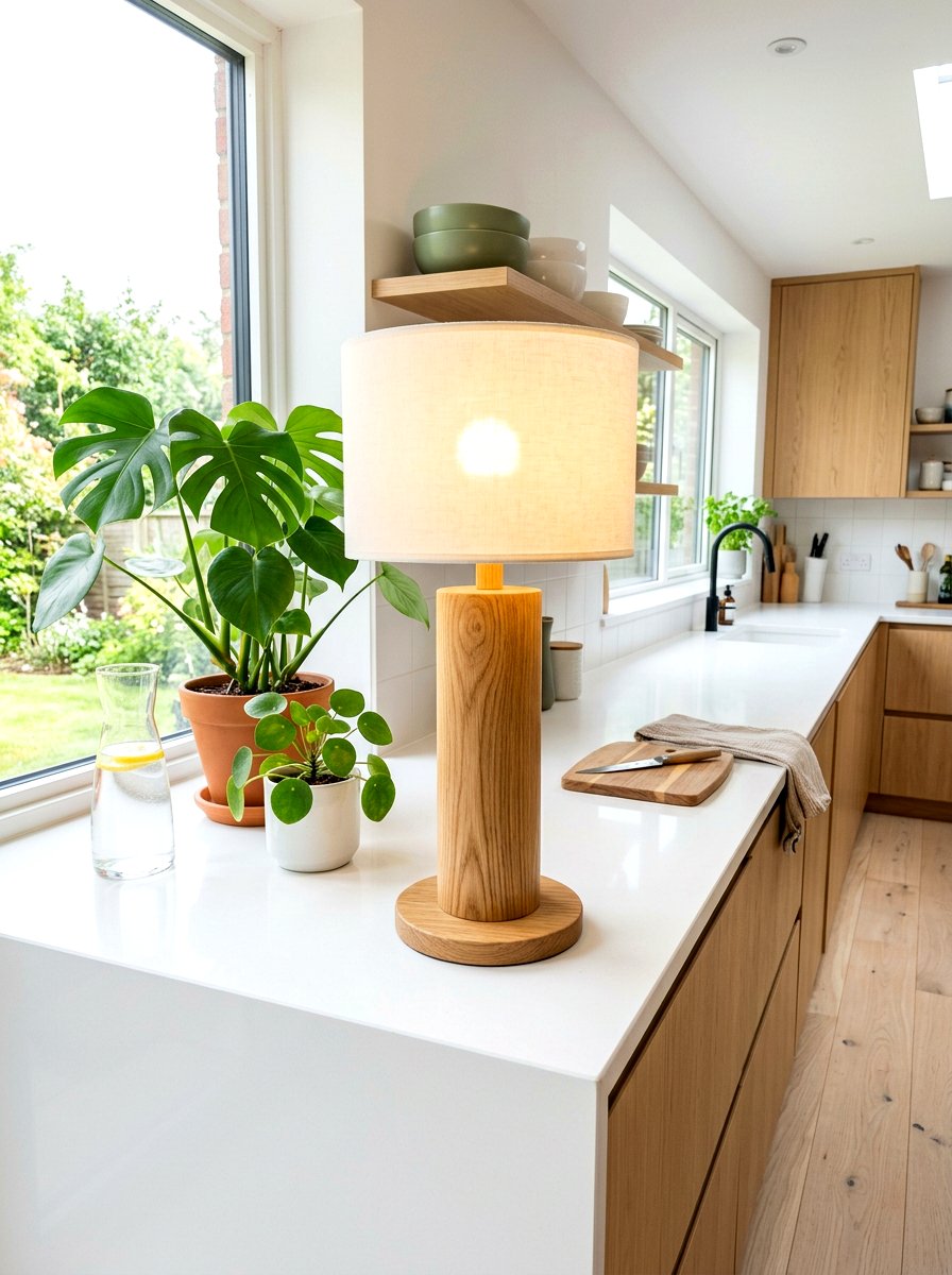 Wood Base Lamp - 30 mini lamp kitchen ideas