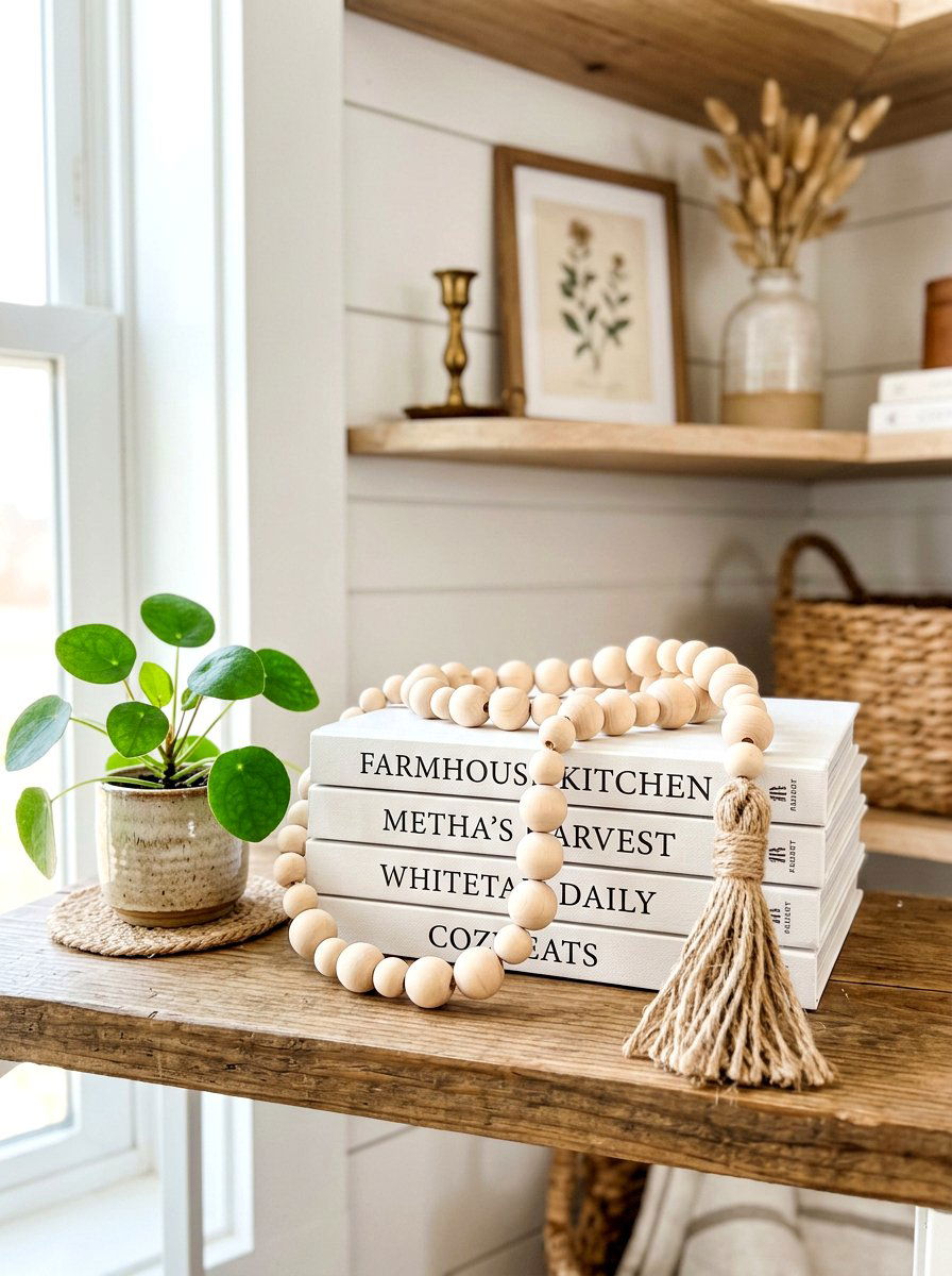 Wood Bead Garland - 30 spring kitchen decor ideas