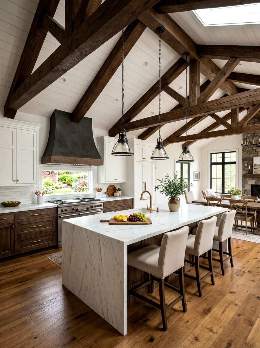 Wood Beam Ceiling Kitchen - 30 California casual kitchen ideas