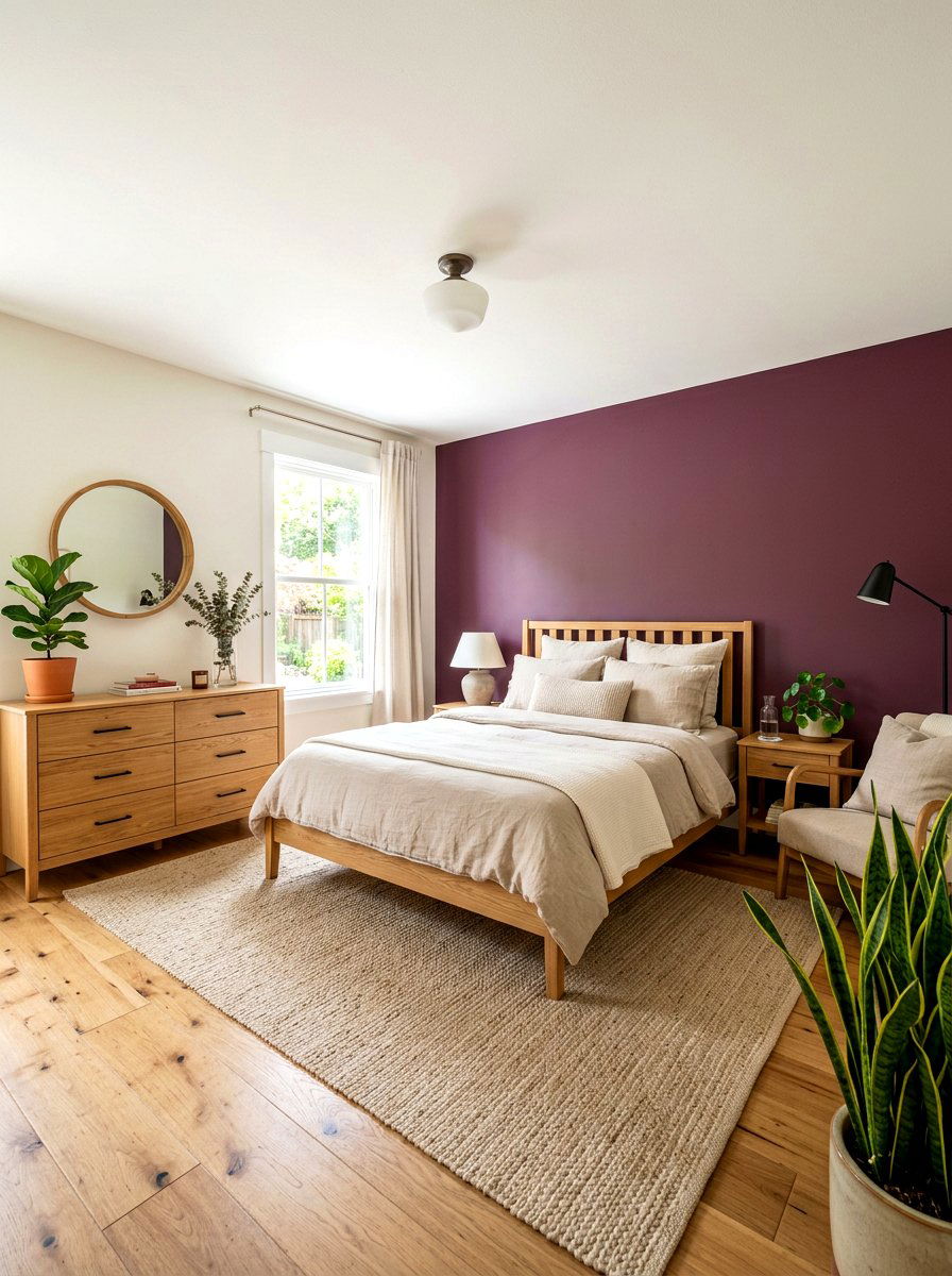 Wood Bedroom Furniture - 30 plum and beige bedroom ideas