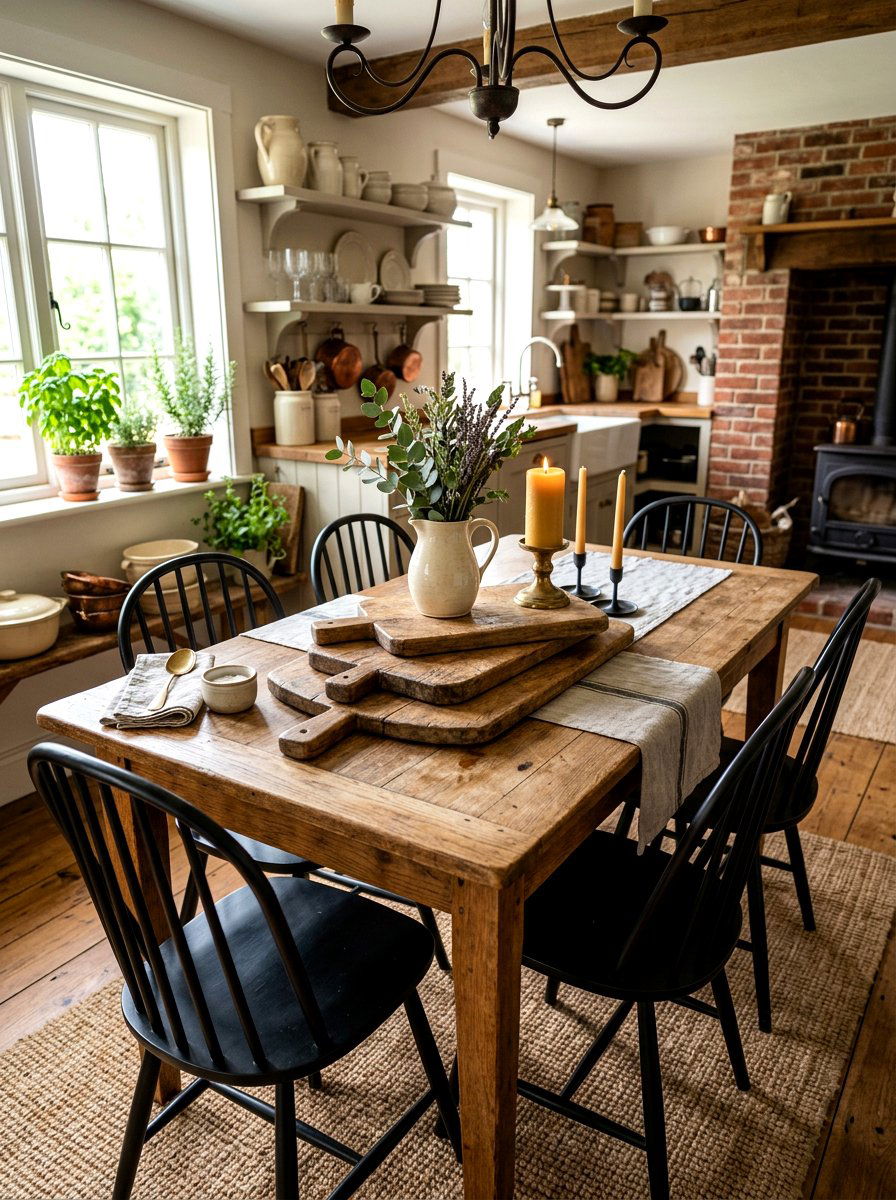 Wood Bread Board Layering - 30 farmhouse table decor ideas